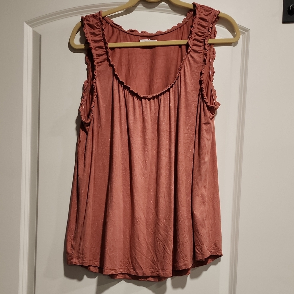 Maurices Ruffled Tank Top - Dusty Rose